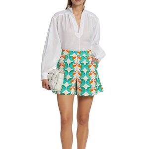La DoubleJ Peacock-Print Good Butt Shorts